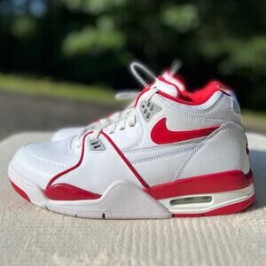 NEW Size 7Y Womens Size 8.5 Nike White & Red Air Flight 89 Big Kids Sneakers